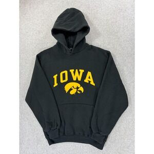 Iowa Hawkeyes Screened Logo Campus Hoodie Sweatshirt (Men's Small) Black